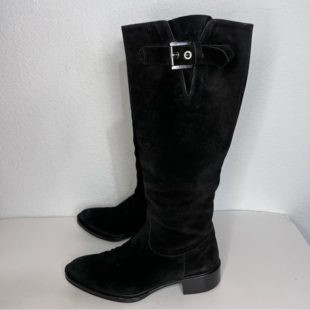 Tod's Black Suede Pull On Knee High Riding Boots Size 39 EU